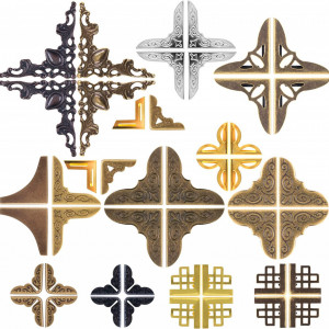 Set de 60 colturi metalice pentru carti KeaJuidy, multicolor, metal, 1,6 - 4,1 cm