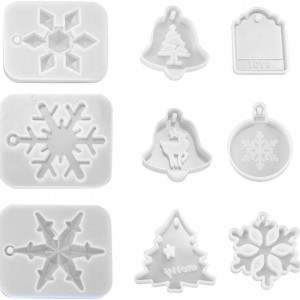 Set de 9 matrite pentru decoratiuni de Craciun Keyzone, silicon, alb