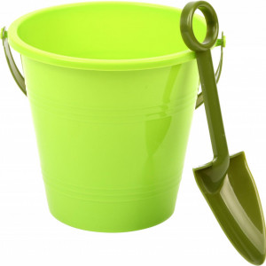 Set de galeata si lopatica pentru copii Little Gardener, plastic, verde
