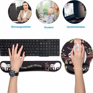 Set de mouse pad si tastatura palm AOKSUNOVA poliuretan/cauciuc, multicolor, 23 x 25 cm / 44 cm