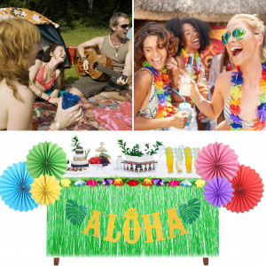 Set de petrecere Hawaiian ZERHOK, hartie, multicolor, 9 piese