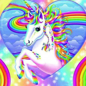 Set de pictura cu diamante ParNarZar, unicorn, multicolor, panza/diamante, 35 x 35 cm