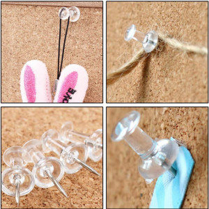 Set de pioneze pentru notite Nuoshen, 200 piese, plastic/metal, transparent, 2,2 x 0,8 cm
