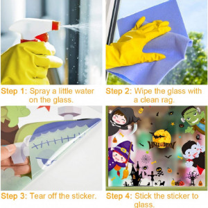 Set de stickere pentru fereastra Tuopuda, PVC, multicolor