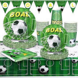 Set de vesela cu fotbal Formemory, hartie, multicolor, 72 piese