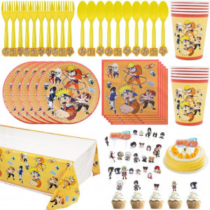 Set de vesela pentru petrecere copii Nesloonp, hartie/plastic, multicolor, 82 piese