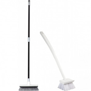 Set matura si perie CHOREASY, plastic/cauciuc, alb/gri/negru