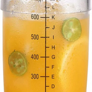 Shaker pentru cocktail Agatige, plastic, transparent, 22 x 5,5 cm, 700 ml