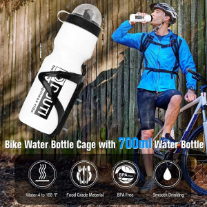 Suport sticla de apa pentru bicicleta HASAGEI, plastic, negru, 14,5x7,5cm