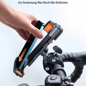 Suport telefon pentru bicicleta Andobil, metal/plastic, negru/portocaliu, 9 x 18 x 3 cm