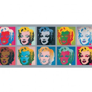 Tablou Ten Marilyns, MDF, multicolor, 56 x 134 cm