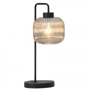 Veioza Places of Style, metal/sticla, negru, 25,5 x 62 x 31,5 cm