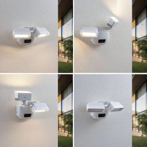 Aplica de perete pentru exterior Nikoleta, LED, cu senzor de miscare, alb, 24 x 21,5 x 40 cm
