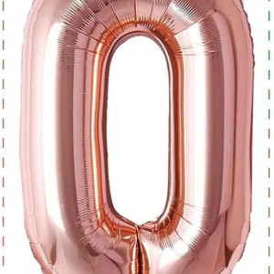 Balon aniversar Maxee, cifra 0, rose, 40 cm