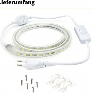 Banda LED Hageman, alb rece, 8 m
