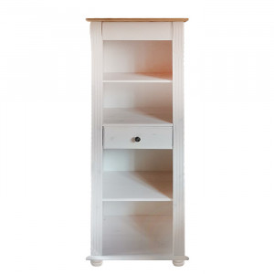 Biblioteca by Home Affaire, lemn masiv, alb/natur, 150 x 36 x 54 cm
