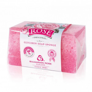 Burete de sapun cu glicerina Rose, aroma trandafir, roz