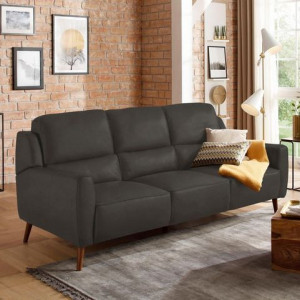 Canapea cu 3 locuri Premium Collection by Home Affaire, microfibra, gri inchis, 210 x 97 x 94 cm