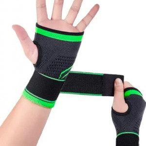 Compresie pentru incheietura mainii Genérico, textil, negru/verde, 15 x 8 x 1 cm