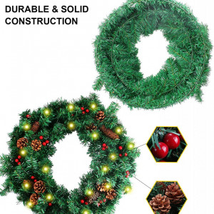 Coronita pentru Craciun Uniguardian, LED, poliester, verde/rosu, 46 cm