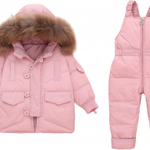 Costum pentru copii cu geaca si pantaloni Balipig, roz, poliester, 12 - 18 luni