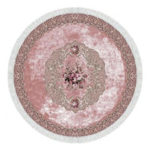 Covor rotund Atlanta, textil, roz, 100 cm