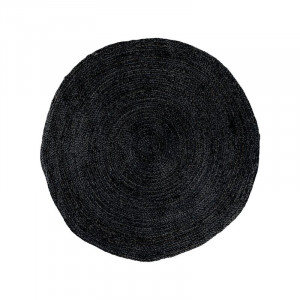 Covor rotund Deephaven, iuta, gri inchis, 90 cm