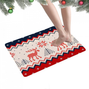Covoras de baie Anyingkai, textil, bej/rosu/albastru inchis, 40 x 60 cm