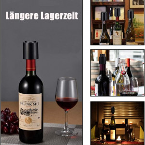 Dop pentru sticla de vin reutilizabil Sinzau, silicon, negru, 7 x 3,1 cm