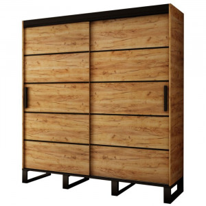 Dressing Fromberg, lemn, maro/negru, 212 x 200 x 62 cm