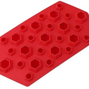 Forma pentru cuburi de gheata Selecto Bake, silicon, rosu, 23 x 12 x 2,3 cm