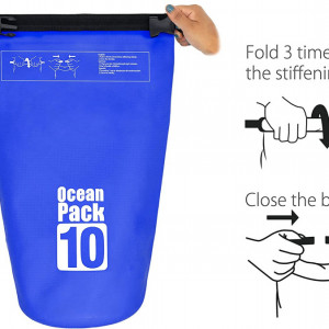 Geanta impermeabila pentru activitati cu barca/surfing MyGadget, albastru, 10 L, PVC, 53 x 31 cm