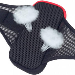 Geanta sport pentru brat MOLIWEN, textil, negru/rosu, 9,5 x 18 x 2 cm