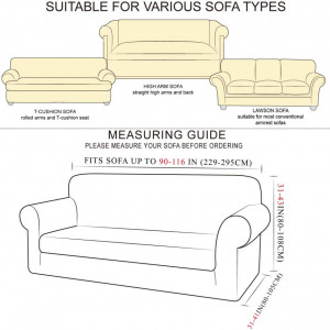 Husa de protectie pentru canapea Tianshu, poliester/elastan, negru, 295 x 108 x 105 cm