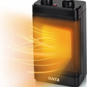Incalzitor electric cu ventilator ONTA, metal/plastic, negru, 29,5 x 11,5 x 16 cm, 1500W