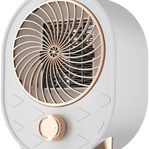 Incalzitor electric cu ventilator WATMHHJQ, alb/auriu, 1000W
