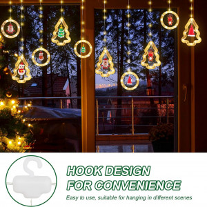 Instalatie tip perdea pentru Craciun WHDPETS, LED, alb cald