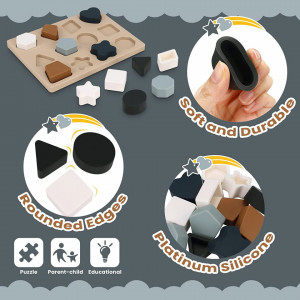 Jucarie educationala pentru bebelusi Jocossol, silicon, multicolor, 3-5 ani, 14 x 18.25 x 2.5 cm