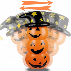 Jucarie gonflabila de Halloween LEOHOME, dovleac, PVC, portocaliu/negru, 140 x 60 cm