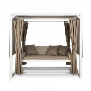 Leagan cu pavilion Hermitage Hollywood, alb/bej, 210 x 236 x 180 cm