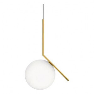 Lustra suspendata din sticlă De Lux Vernay, finisaj alama periata, diametru 30 cm