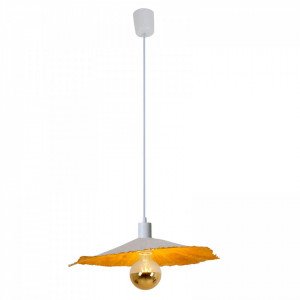 Lustra tip pendul Crazy Paper IV, metal/hartie, alb/aurie, 58 x 56 cm, 40w