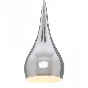 Lustra tip pendul Dreyer, model lacrima, metal cromat, 43 x 18 x 10 cm