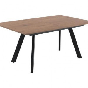 Masa extensibila Lesto, MDF/metal, maro/negru, 76 x 90 x 150/180 cm