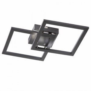 Plafoniera Elle, LED, plastic/metal, neagra, 34 x 7 x 34 cm