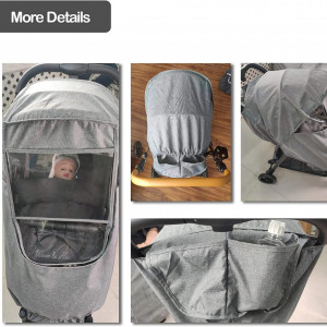 Protectie de ploaie pentru carucior ZUMLLOMA, gri, tesatura EVA