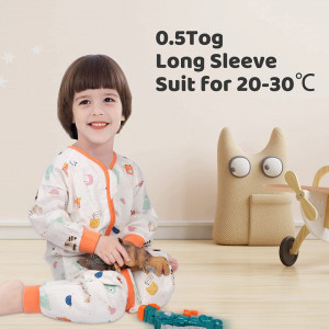 Salopeta de dormit pentru bebelusi Minizone, bumbac, multicolor, 3-4 ani
