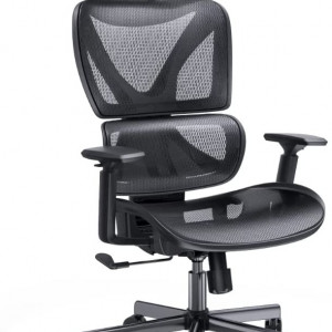 Scaun de birou ergonomic NOBLEWELL, plasa respirabila/burete, negru, 45.72 x 72.39 x 115 cm