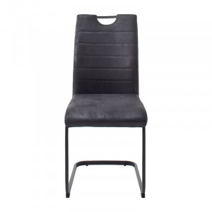 Scaun tapitat Caruthersville, negru, 95 x 43 x 57 cm