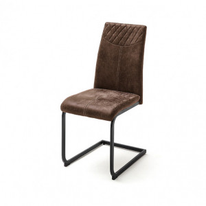 Scaun tapitat Desouza, maro/negru, 42 x 95 x 59 cm